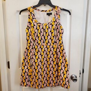 Banana Republic sz 6 linen blend geometric print sundress spring summer casual